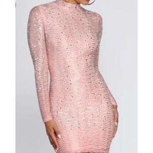 Rhinestone dress pink